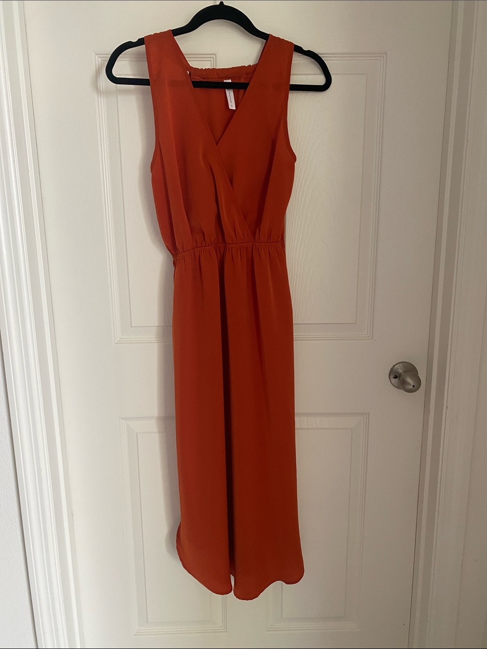 Sleeveless V-Neck Maxi Dress in Burnt Orange